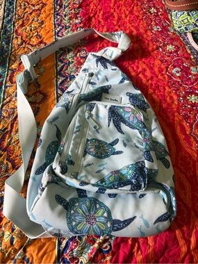 Vera Bradley Light Blue Sea Turtle Sling Bag